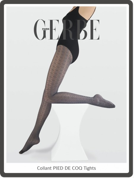 Gerbe - Exclusive patterned tights Pied de Coq