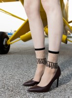 Trasparenze - Sheer Flower Pattern Ankle Socks with Sophisticated Tattoo Effect