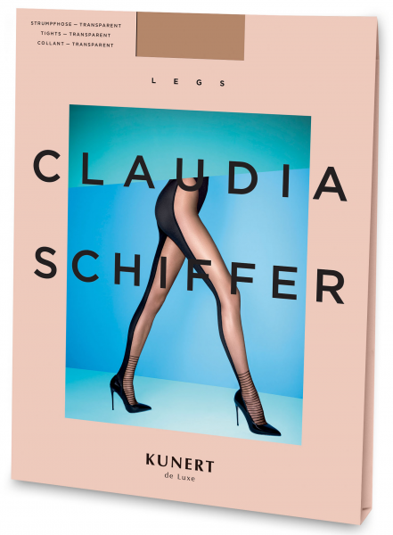 Claudia Schiffer Legs KUNERT de Luxe Style No. 7 - Striking two-tone tights