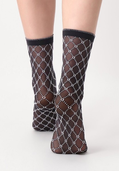 Oroblu - Tulle-effect, bicolor socks with geometric pattern