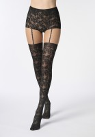 Oroblu - Semi-opaque mock suspender tights with lace pattern