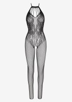 Marilyn - Open crotch net bodystocking with elegant lace pattern Marilyn - Open crotch net bodystocking with elegant lace pattern