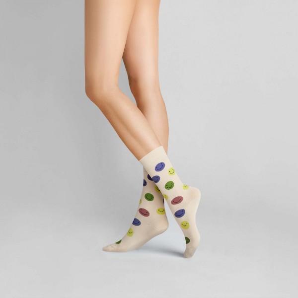 Hudson - Soft and warm unisex socks with cotton and smiley emojis