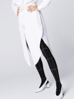 Fiore Palazzo - Opaque Black Pantyhose with White Check Pattern