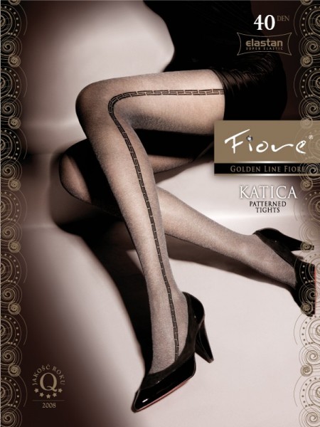 Fiore - Elegant patterned tights Katica 40 denier