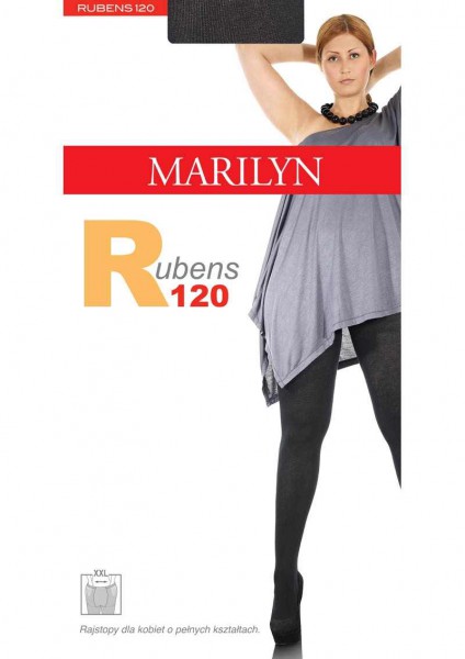 Marilyn - Fuller figure tights with cotton Rubens 120 DEN