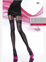 Fiore - Elegant mock suspender tights with Flower pattern Eulalia 40 DEN