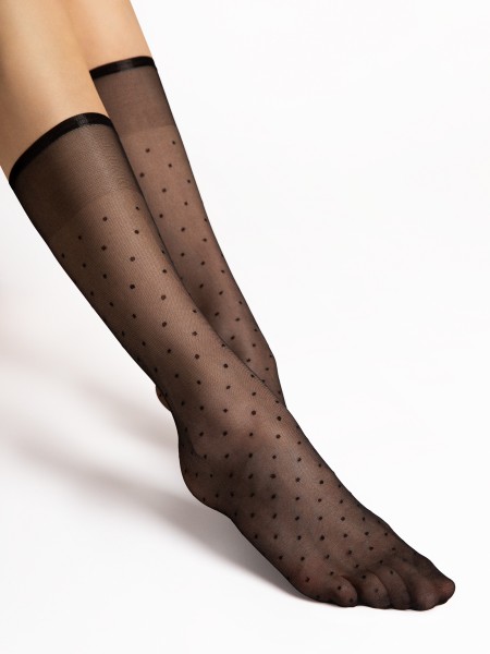 Fiore - Trendy polka dot pattern knee highs Trisha 20 denier