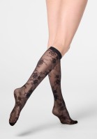 Oroblu - Delicate Flower Pattern Knee Highs with Backseam