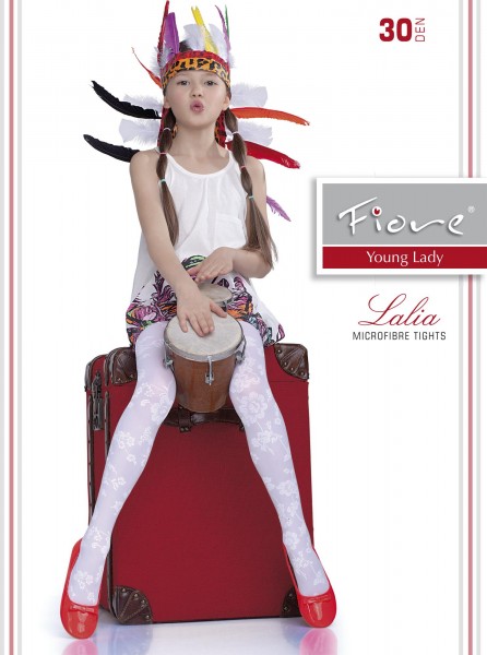 Fiore - Elegant flower pattern children&#039;s tights Lalia 30 denier