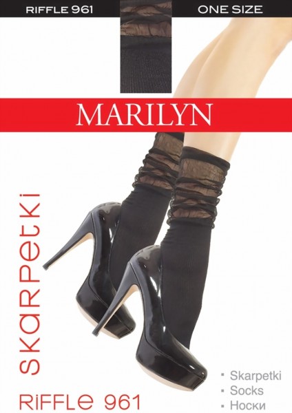 Marilyn - Elegant ribbed socks Forte Riffle, black