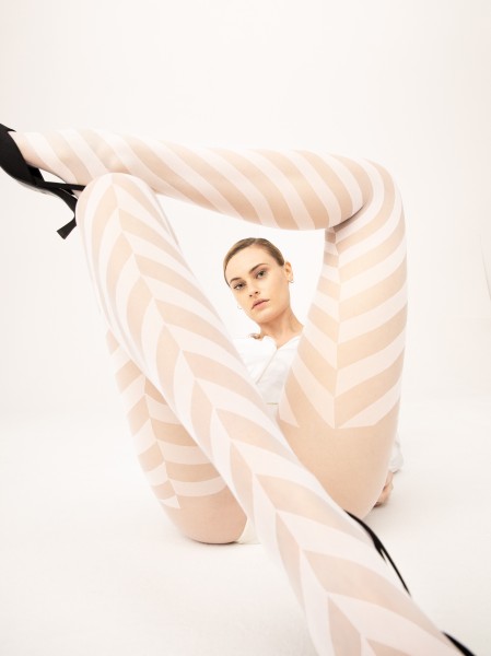 Fiore - Diagonal Striped Tights