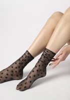 Oroblu - Delicate, cuffless long socks featuring a minimalist daisy pattern