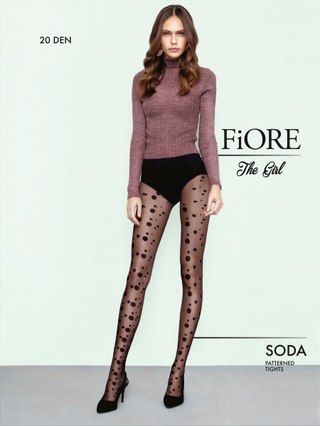 Fiore Soda - 20 denier tights with sophisticated spot pattern
