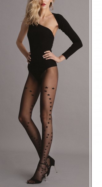 Fiore - 20 denier tattoo effect tights with star pattern