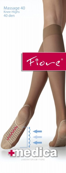 Fiore - Massage knee highs Medica 40 denier