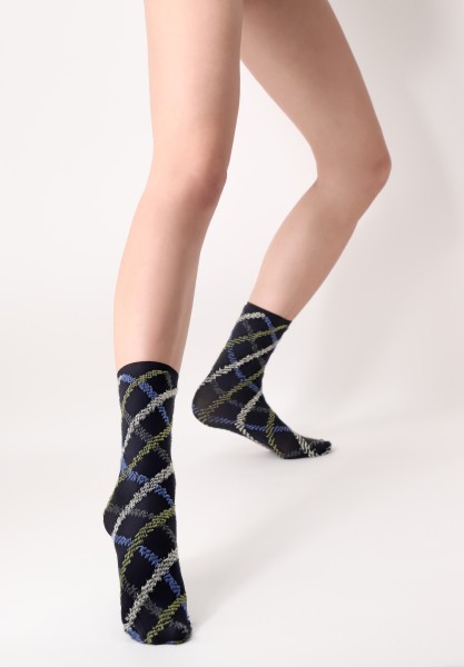 Oroblu - Chaussettes opaques à motif macro tartan avec effet lurex
