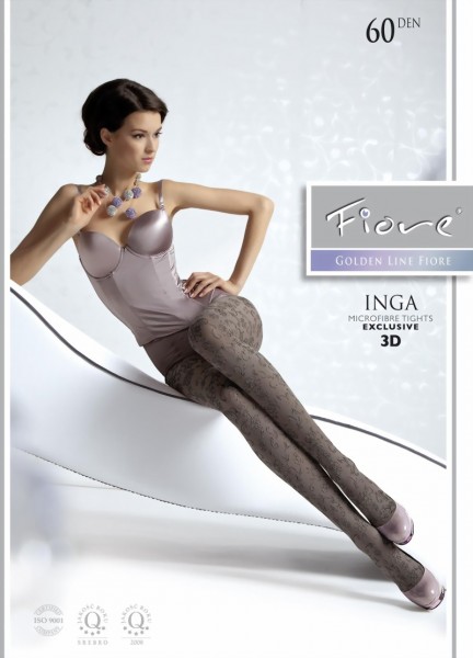 Fiore - Opaque floral pattern tights Inga 60 DEN