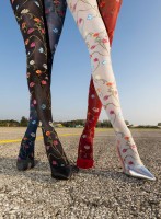 Trasparenze - Opaque pantyhose with romantic colorful flower pattern