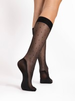 Fiore - Stylish Polka Dot Knee Highs with Foot Massage Effect