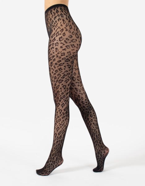 Soft Leopard Pattern Fishnet Tights with Seamless Design